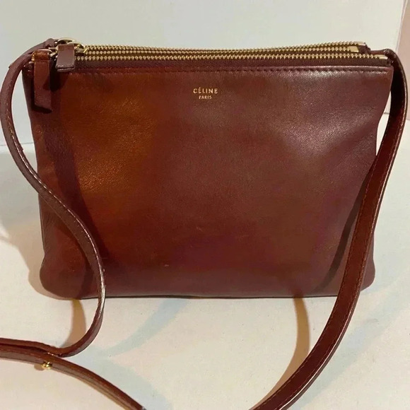Celine trio calfskin leather crossbody handbag - Picture 8 of 15